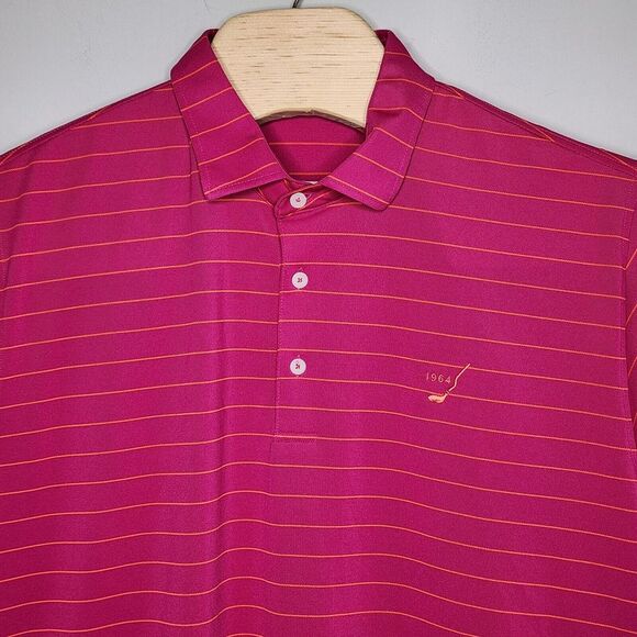 Other - Fennec Golf Polo Men's L Large Pink Striped Performance Button Shirt